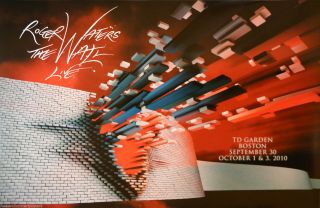 Roger Waters Pink Floyd " The Wall " Boston Garden 2010 Le Concert Poster Rare
