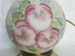 Fenton Double Globe Gone With The Wind Hand Painted & Signed By ARTIST Lamp 3