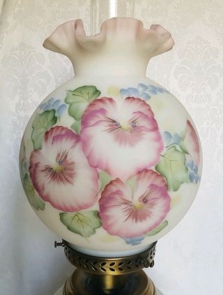 Fenton Double Globe Gone With The Wind Hand Painted & Signed By ARTIST Lamp 4