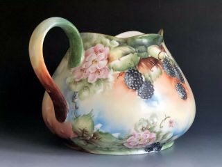 Gorgeous Hand Painted Limoges France Porcelain Pitcher