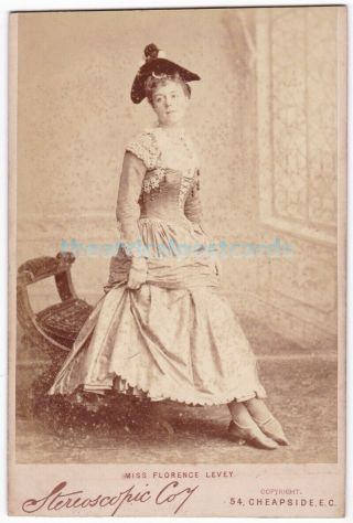 Stage Actress And Dancer Florence Levey.  Stereoscopic Cabinet Photo