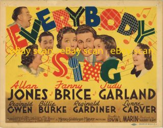 Everybody Sing 1938 Lobby Card,  Judy Garland,  Fannie Brice,  M - G - M Stars