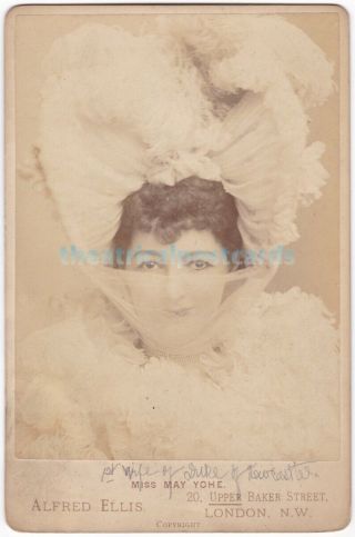 Victorian American Stage Actress May Yohé In Costume.  Ellis Cabinet Photo