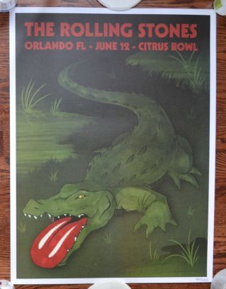 Rolling Stones Citrus Bowl Orlando Florida 6/12/15 Ed Concert Poster