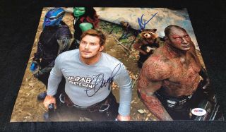 Chris Pratt Dave Bautista Signed 11x14 Photo Psa Jsa Guardians Of Galaxy Avenger