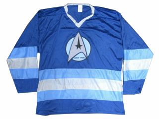 Star Trek Classic Patch Logo Dark Blue Hockey Jersey Shirt Official Nos
