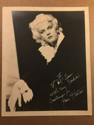 Jean Harlow Rare Gorgeous Early Vintage Signed 8/10 Photo