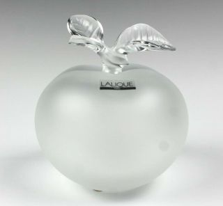 Vintage Lalique France Art Glass Grand Pomme Apple Crystal Perfume Bottle Nr Hld