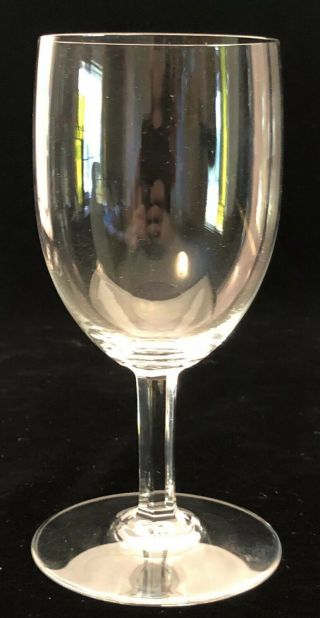 Set Of 6 Baccarat Crystal White Wine Glasses With Hexagon Stems And Acid Mark.