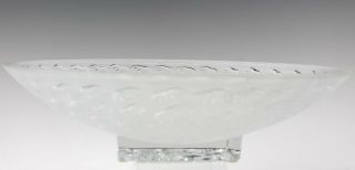 Vtg Lalique France Art Glass Crystal Agadir Coupe Centerpiece Footed Bowl Nr Hld