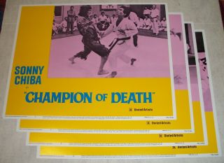 Champion Of Death 1976 (11x14) Lobby Card Set Of 8 Sonny Chiba Martial Arts