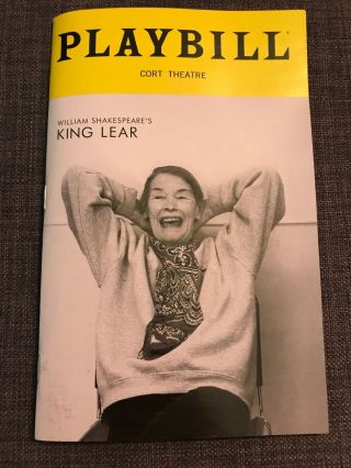 Shakespeare’s King Lear Playbill Broadway Nyc Glenda Jackson 2019