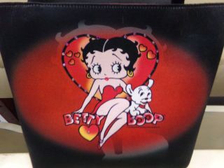 Betty Boop & Pudgy Black Bucket Purse Womens Handbag 2