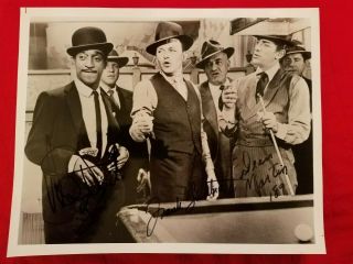 Frank Sinatra & Sammy Davis & Dean Martin B/w Scene 8x10 " Signed Photo By The 3
