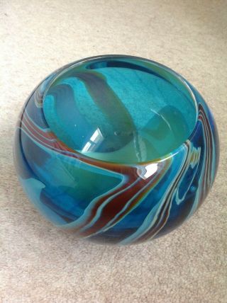 Peter Layton Cascade Bowl British Hand Blown Art Glass