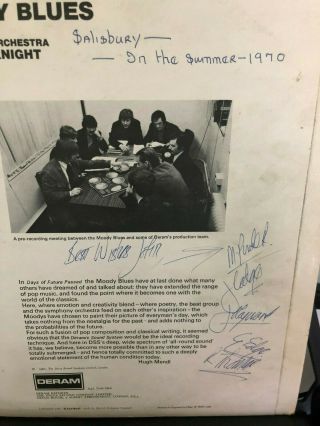 The Moody Blues Band Signed Days Of Future Passed Album Vinyl Record