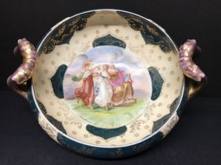 Antique 19 Century Royal Vienna Hand Painted Porcelain Austria Beehive Gilt Bowl 2