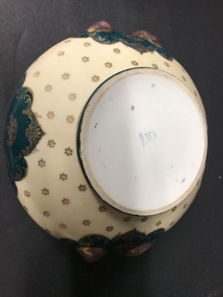 Antique 19 Century Royal Vienna Hand Painted Porcelain Austria Beehive Gilt Bowl 8