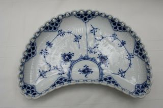 Royal Copenhagen Blue Fluted Full Lace Half Moon Plate 352 First Quality
