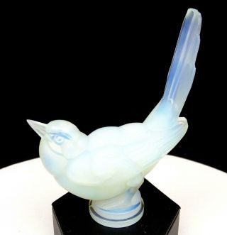Sabino France Signed Opalescent Art Glass 5 3/4 " Mocking Bird 1940 - 1980