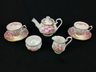 Royal Albert Blossom Time Tea Set For 2 Teapot Sugar Bowl Creamer Cups Saucers