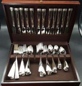 Wedgwood Notting Hill Stainless Flatware Service For 12 Plus Chest
