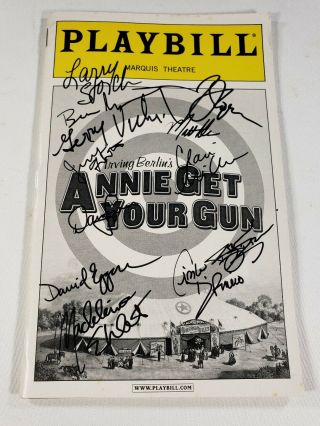 Playbill Autographed Annie Get Your Gun Larry Storch,  Tom Wopat,  Many Others
