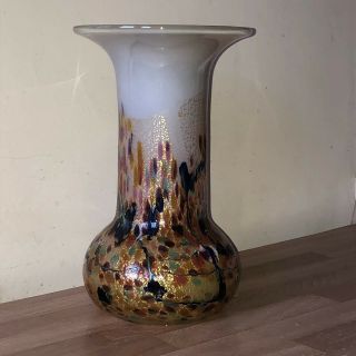 Lovely Robert Held Large Iridescent Art Glass Vase Multicolor Stunning