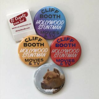 4 Once Upon A Time In Hollywood Button Pins Cliff Booth Bev Cinema Brandy