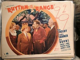 Rhythm On The Range 1936 Paramount 11x14 " Musical Lobby Bing Crosby Frances Farm