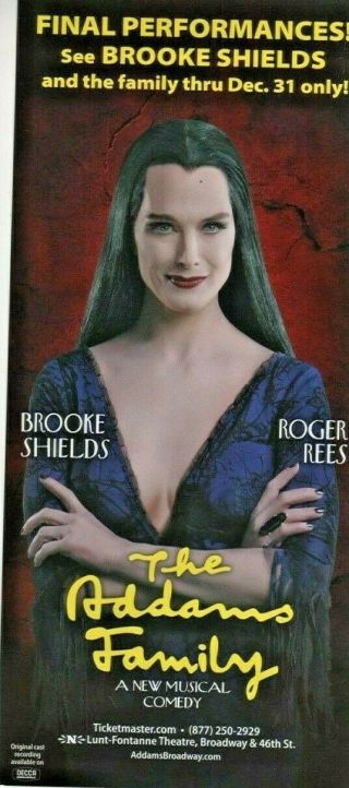 Brooke Shields The Addams Family Broadway Handbill Roger Rees Lunt Fontanne Nyc
