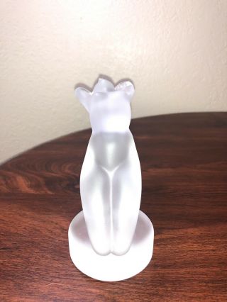 Lalique France Deco Style Chrysis Frosted Nude Woman Crystal Glass Figure Signed