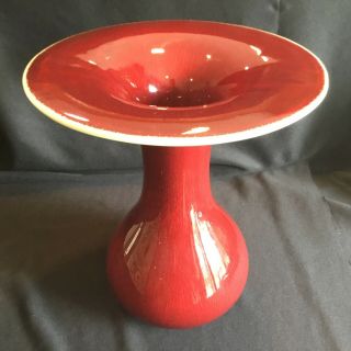 Vintage Signed Catalina Island Large Oxblood 11” Pottery Vase 10