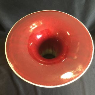 Vintage Signed Catalina Island Large Oxblood 11” Pottery Vase 2