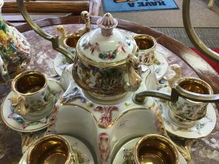 Capodimonte Gold Demitasse/Tea Set/coffee service set for 6. 4