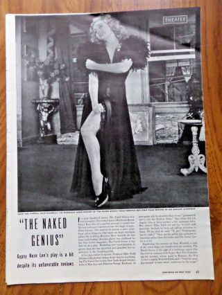 1943 Theater Ad Joan Blondell The Naked Genius Gypsy Rose Lee 