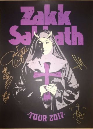 Zakk Sabbath Signed Lithograph Poster Tour Wylde Ozzy Black