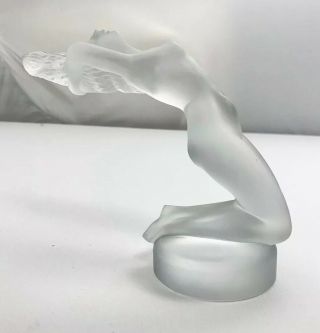 Vtg Lalique France Chrysis Nude Woman Car Mascot Crystal Glass Art Sculpture