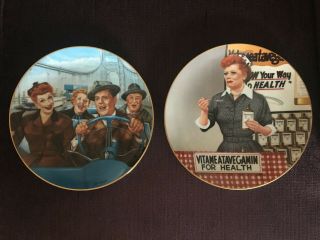 Lucille Ball I Love Lucy Set Of Two Hamilton Collector Plates