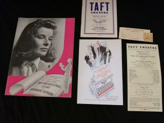 1940 Katharine Hepburn The Philadelphia Story Program Taft Theater W/