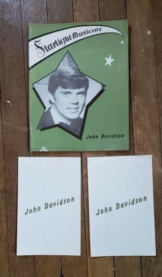 Vtg.  1968 " The John Davidson Show " Souvenir Theater Program & Audience Program