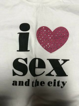 vtg 2005 HBO promo Womens Sex and the City TV Show T - Shirt I Love Sex S/M NY 2
