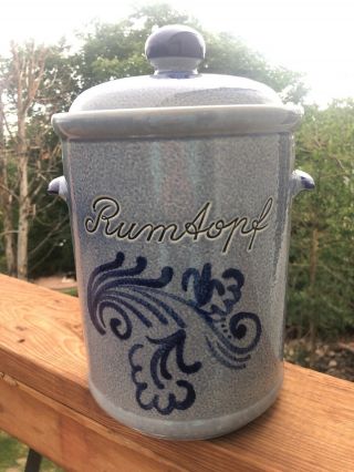 Rare Limited Marzi & Remy 725 Stoneware Cobalt Blue Rumtopf Crock Jar Recipe