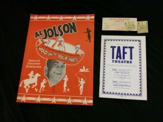 1941 Al Jolson Hold On To Your Hats Theater Program
