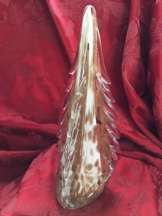Flawless Exquisite Murano Art Glass 11.  75” Crystal Christmas Tree Sculpture