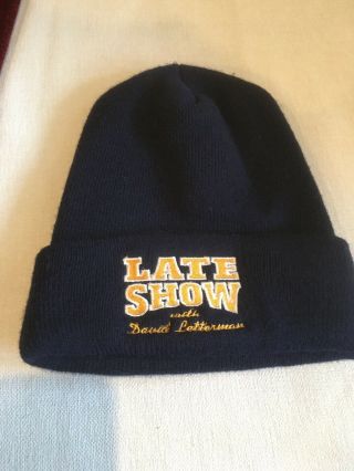Late Show David Letterman Dark Blue Wool Cap
