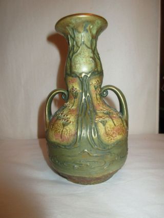 Antique Art Nouveau Amphora Austria Pottery Vase