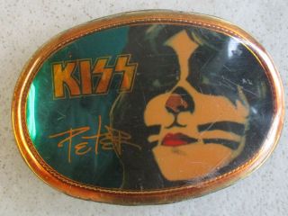 Vintage 1977 Pacifica Rock Band Kiss Peter Criss Gold Belt Buckle