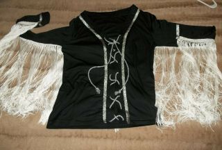 Ozzy Osbourne Blizzard Tribute Band Custom Fringe Stage Shirt Cosplay Rhoads