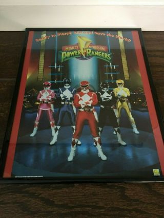 Rare Vintage 1994 Saban Mighty Morphin Power Rangers Framed 11x14 Poster